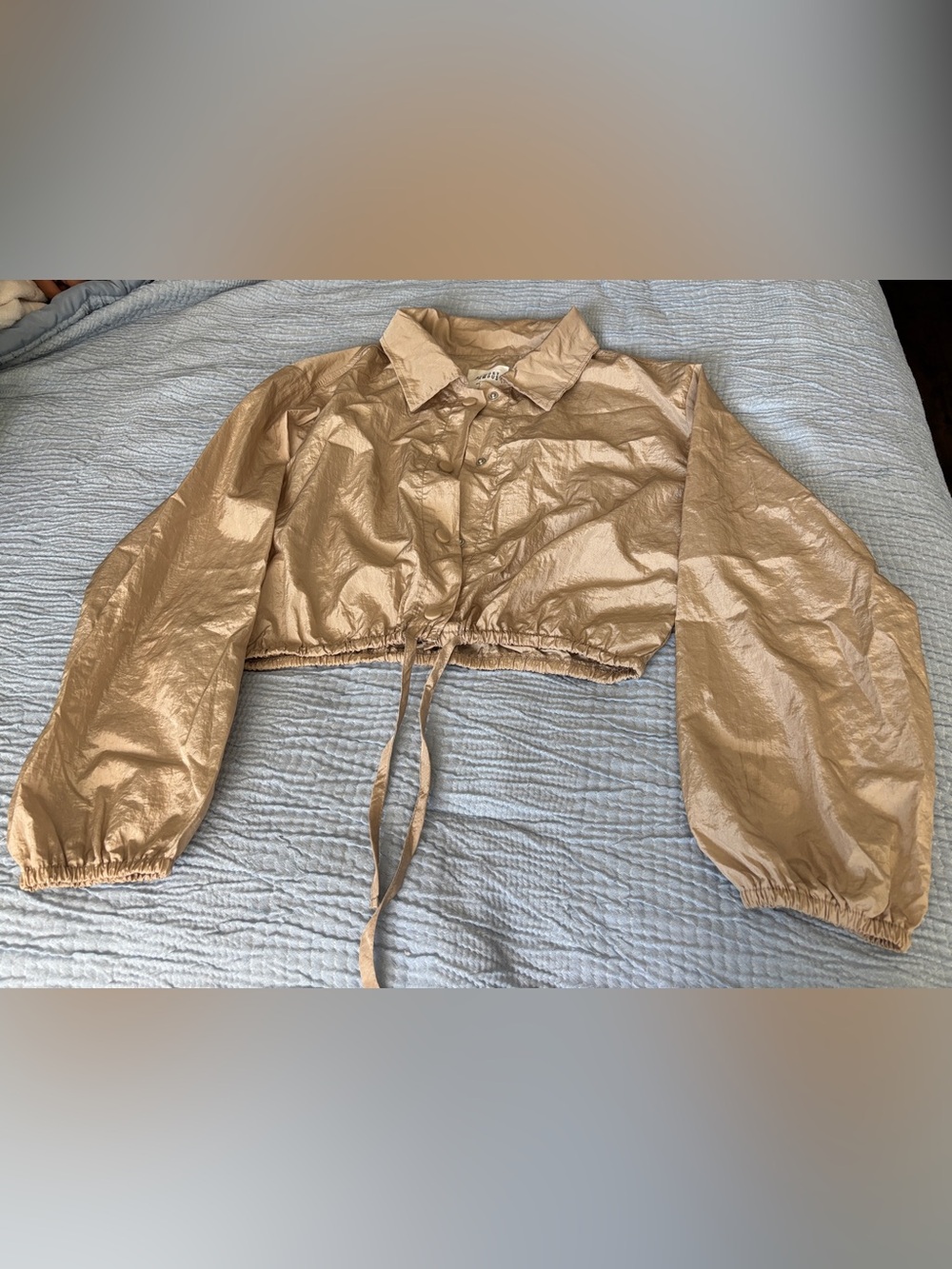 Almost Famous Beige Cropped Jacket Size Medium